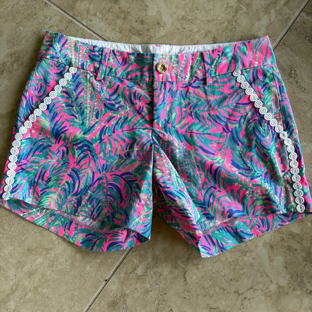 Lilly Pulitzer Callahan Shorts - Tropical Leaf Print, Size 4
